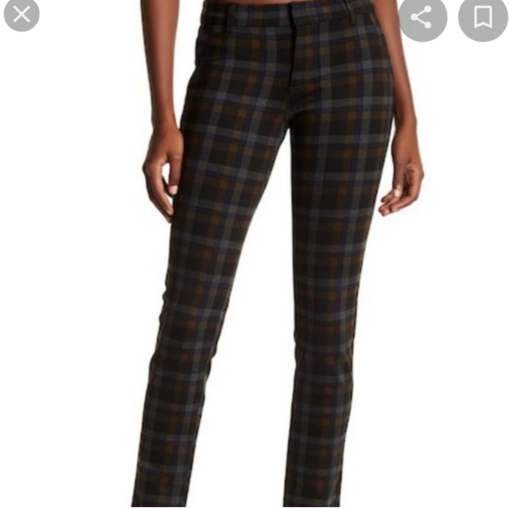 41 Hawthorn Women's Gray and Brown Plaid Skinny Pants